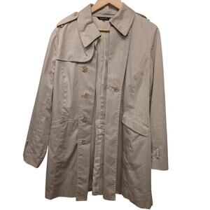 Brooks‎ Brothers Double Breasted Trench Coat Beige Outdoorsy Preppy Avant Garde
